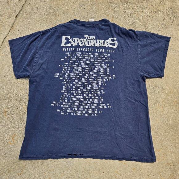 Vtg Y2k THE EXPENDABLES Winter Blackout Tour Graphic Reggae Band Tee Shirt XL - Picture 3 of 5